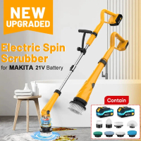 Qimedo 8in1 แปรงขัดไฟฟ้าไร้สาย แปรงขัดไร้สาย 1500 RPM Electric Spin Scrubber ที่ขัดห้องน้ำไฟฟ้า แปรง