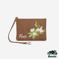 Roots 小皮件- SMALL WRISTLET FLORAL零錢包-棕色