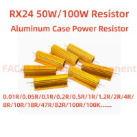 50W 100W Aluminum Power Metal Shell Case Wirewound Resistor 0.01R ~ 100K 1 6 8 10 20 200 500 1K 10K ohm resistance RX24 ibuw