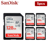 SanDisk 5pcs/lot Ultra SD Card SDXC SD Card 128GB Flash Card 64GB SDHC Card 32GB Memory Card For Camera 100% Original