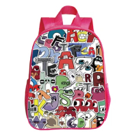 Kids Pink Backpacks Alphabet Lore Print Kindergarten Bags Waterproof Children's Backpack Preschool Cute Girls School Bag Mochila
