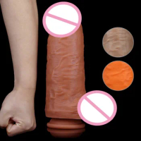 Big Huge Dildo Realistic Suction Cup Cock Male Artificial Penis Real Skin Phallus Dildo Sex Toys for Adult Female Masturbator 18