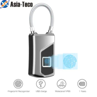 Fingerprint Bluetooth Password Padlock Luggage Backpack Password Fingerprint Lock Hanging Lock Gym Door