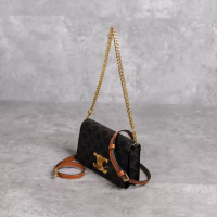 Celine Tas CELINE TRIOMPHE TAN MULTIPOCHETTE CHAIN SHOULDER BAG 100% ORIGINAL