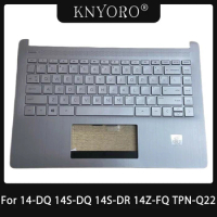 US Layout Keyboard Replacement For HP 14-DQ 14S-DQ 14S-DR 14Z-FQ TPN-Q221 Laptop Palmrest Cover English Keyboard Silver Black