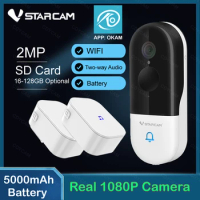 2022 Vstarcam Video Doorbell 1080P HD WIFI Wireless Home Camera Video Intercom Battery Door Bell 126 Degree View PIR Motion