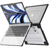 Case For Apple MacBook Air 13.6 2022 2024 M2 A2681 M3 A3113 Laptop Case Stand Holder Shockproof Anti-scratch Protective Cover