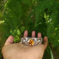 Gelang Brecelet Model Daun Batu Citrine Silver Perak Bali Asli 925