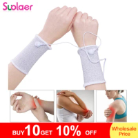 Conductive Wrist Electrode Massage Wristband for Tens Machine Electro Therapy Bracers Guard for Pain Relief Massager With Cable