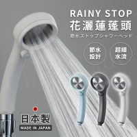 日本三榮SANEI 日本製 極細0.3mm超省水 RAINY STOP 不鏽鋼蓮蓬頭-白/灰/藍(瞬間止水設計)