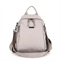 AOLONG Ransel Miska #5050 - Tas Ransel Wanita Fashion Sekolah Bahan Parasut Anti Air Silver