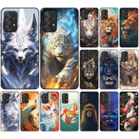 Silicone Case For Samsung Galaxy J8 J6 J4 A6 Plus A9 A7 2018 A52 A72 M22 M23 5G Cute Cat Tiger Snake Wolf Lion Fox Pattern Cover