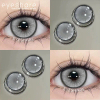 {COD&สินค้าในสต็อก} EYESHARE BOSTON คอนแทคเลนส์สีเทา/น้ำตาล ขนาด 14.2 มม. แพ็ค 2 ชิ้น รายปี ความชุ่ม