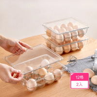 【茉家】儲蛋專家PET透明雞蛋盒(12格款2入)
