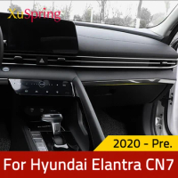 Car Dashboard Center Control Edge Trim Cover Interior Garnish Sticker Strips for Hyundai Elantra Avante i30 2021 2022 2023
