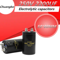 1/PCS 250V2200UF 50*80MM 22000UF 250V Aluminum Screw Audio Filtering Electrolytic Capacitor 105℃