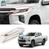 For Mitsubishi L200 Triton 2019 2020 Ram 1200 ABS chrome/carbon fiber Car Accessories Headlights Cover