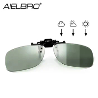 Men Polarized Square Clip on Glasses Photochromic Hiking Cycling Glasses Women sunglass Clips for Glasses