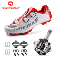 Sidebike MTB cycling shoes Nylon Sole Breathable Self-locking bike shoes Men Mountain Bike Sneaker white black color