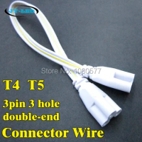 20pcs/lot 3 pin 300mm T4 T5 LED Tube Connector Cable Wire Double-end For T4 T5 T8 Led Lamp Lighting Connecting