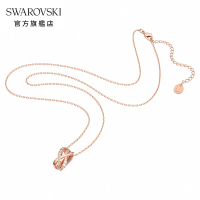 【SWAROVSKI 官方直營】TWIST 玫金色白水晶項鏈 交換禮物(Twist)