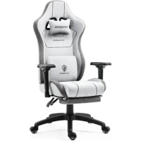 computer chair ，Dowinx Gaming Chair Linen Fabric with Pocket Spring Cushion, Ergonomic Computer Chair，