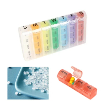 Portable Pill Box 7 Days 28 Grids 4 Times A Day Pills Case Organizer Storage Container Tablets Vitamin Medicine Fish Oils Travel