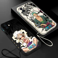 Anime One Piece Luffy Zoro Phone Case For Samsung A53 A50 A12 A52S A51 A72 A71 A73 A32 A22 A20 A30 A21S 4G 5G with Hand Strap