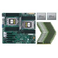 Supermic h11dsi-nt Motherboard, 2x AMD epyc 7601 CPU,16xSamsung 32GB 2666MHz RAMs DDR4 ECC