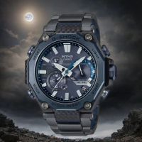 【CASIO 卡西歐】G-SHOCK MT-G 碳纖維 太陽能藍芽多功能手錶 畢業禮物(MTG-B2000YBD-2A)