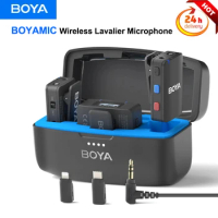 BOYA BOYAMIC Wireless Lavalier Microphone for iPhone iPad Android Phones Type C DSLR Camera Youtube Live Streaming Recording