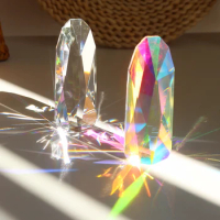 1pc Colorful Crystal Prism Ornament, Natural Suncatcher Crystal For Desktop Decoration, Crystal Rainbow Maker For Home