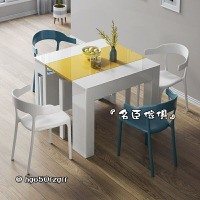 桌子 折疊餐桌 家用 小戶型現代簡約風 多功能省空間 可伸縮 隱形飯桌椅組合 折疊桌 折疊餐桌