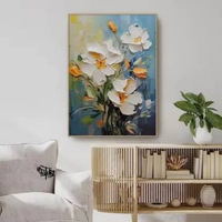 Lukisan Dinding Bunga Abstrak Minimalis dengan Bingkai Fiber - Future Art Painting tanpa bingkai / r