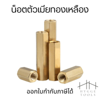 น็อตทองเหลือง M3 (10ชิ้น/ชุด) สกรูหกเหลี่ยมทองเหลือง ตัวเมีย Hex M3 Female Screw PCB น็อตทองเหลือง แ