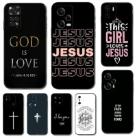 Black Tpu Case For Xiaomi Redmi Note 13 PRO PLUS 4G 5G Cover Christian Bible Jesus