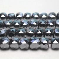 Meihan Natural Terahertz 8 mm Faceted Cube loose beads stone gem for jewelry making desgin DIY bracelet necklace