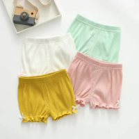 Summer Toddler Baby Boxer Brief Shorts Candy Color Outwear Cotton Bow Kids Girls Short Pants