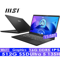 MSI微星 Modern 15 H AI C1MOG-213TW 15.6吋輕薄商用筆電(Core Ultra 5 135H/16G/512G SSD/W11)