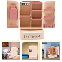 Double Door Kitchen Furniture Miniature Mini Fridge for Crafts Miniature Things Miniatures Toy Furniture Ornament Abs Child
