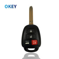 Okey Remote Car Key Shell Replacement Case 4 Buttons For Toyota CAMRY 2012 2013 2014 2015 Corolla 2014 2015 H Stamp on Blade