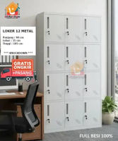 Lemari Loker Locker Cabinet 12 Pintu Full Besi AKL 12 Size 1 : 90 x 35 x 185 cm