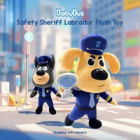 Babybus Safety Sheriff Labrador Plush Toy / Boneka Polisi Labrador Officer Dobermann