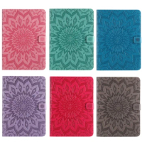 SunFlower Embossed Painted Stand Flip PU Leather case For iPad 2 iPad 3 iPad 4 smart cover For Apple iPad 2 3 4 Cases #D