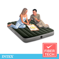 INTEX經典雙人(fiber-tech)充氣床墊(綠絨)-寬137cm(64108)