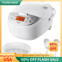 Toshiba Rice Cooker 6 Cup Uncooked–Japanese Rice Cooker with Fuzzy Logic Technology,7Cooking Functions, Digital Display,2 Timers