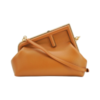 二手品 Fendi First 牛皮小型手拿/斜背包(8BP129-棕色)