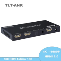 4K HDMI 2.0 Splitter HDR Scaler,HDMI Splitter 1X2 1x4 4K 60Hz 4:4:4 18Gbps HDR For HDTV System