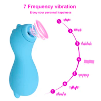 Clit Sucker Vibrator Oral Licking 7 Speeds Silicone Vibrating Clitorial Dildo Vaginal Suck Massager Sex Toys for Adults