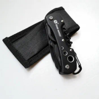 Multifunction Swiss Knife Outdoor Camping Survive Army Folding Knife +Screwdriver +Hook / Flashlight +Opener+Nylon Pouch